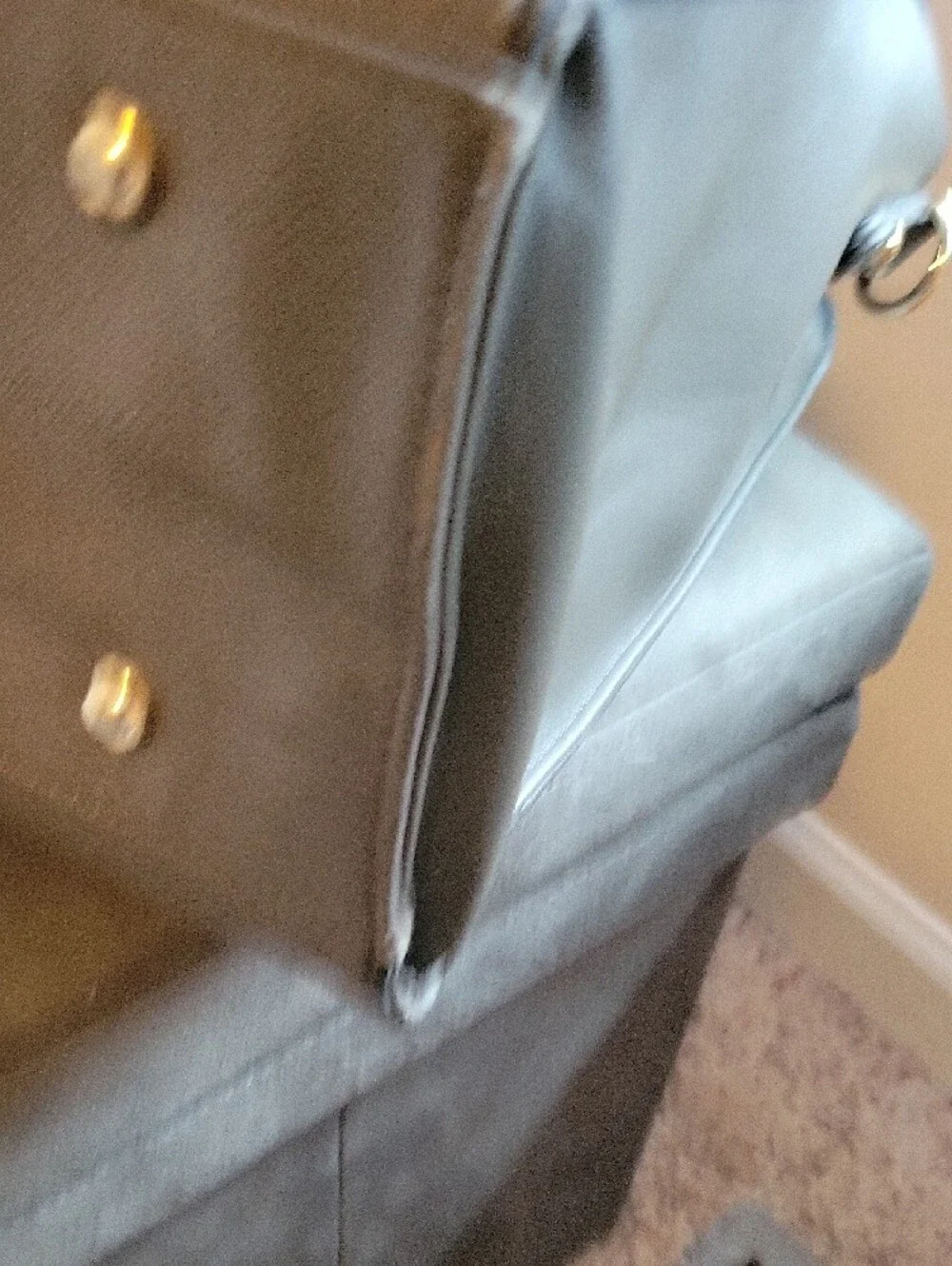 Structured Tote/Laptop Bag with Gold Hardware